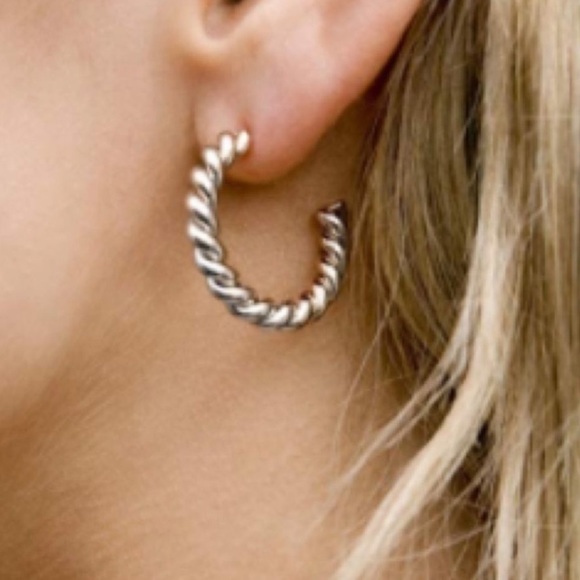 Twisted Rope Earrings 14k/Sterling Earrings - Picture 3 of 3